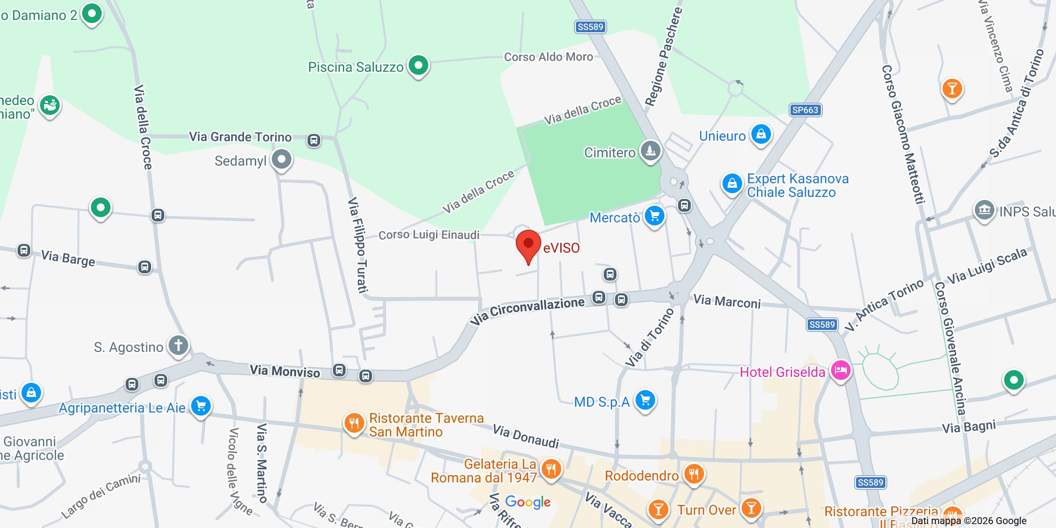 Mappa della sede eVISO in Corso Luigi Einaudi 3 a Saluzzo: apri in Google Maps
